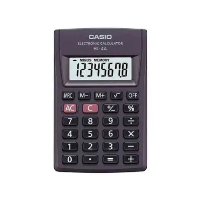 Casio HL-4A Portable 8 Digit Basic Calculator